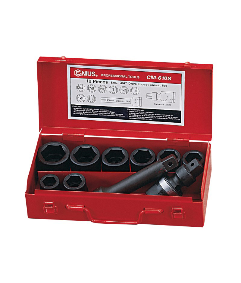 Details about   Genius Tools 3/4" Dr 2-3/4" Impact Socket CR-Mo - 665288 
