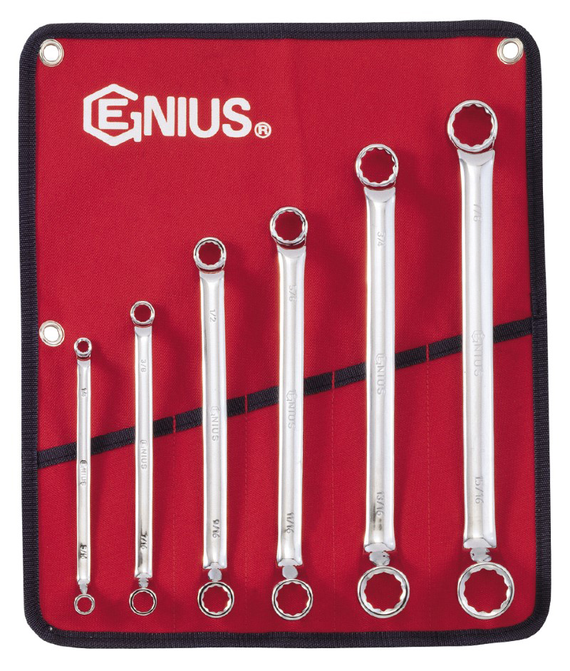 6 Piece SAE Double Ended Offset Ring Wrench Set