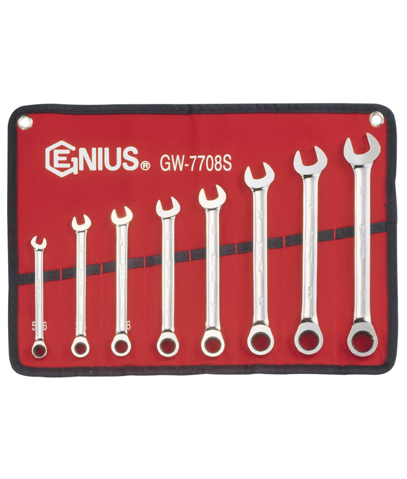 8 Piece SAE Combination Ratcheting Wrench Set
