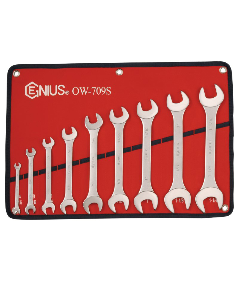 9 Piece SAE Open End Wrench Set
