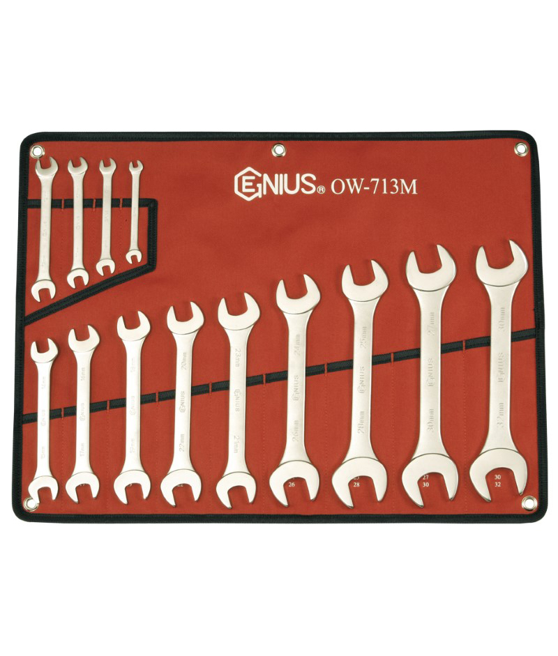 13 Piece Metric Open End Wrench Set