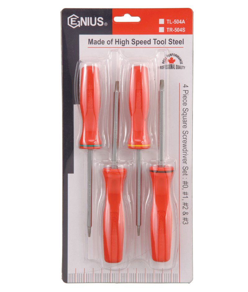 4 Piece Square Screwdriver Set Genius