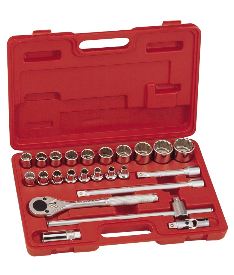 24 Piece 1/2″ Dr. 12 pt. SAE Hand Socket Set