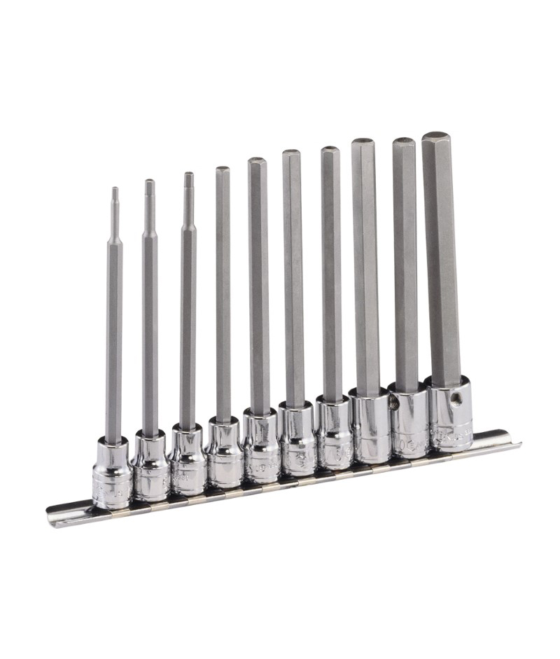 10 Piece 3/8″ Dr. SAE Hex Bit Socket Set (Long)