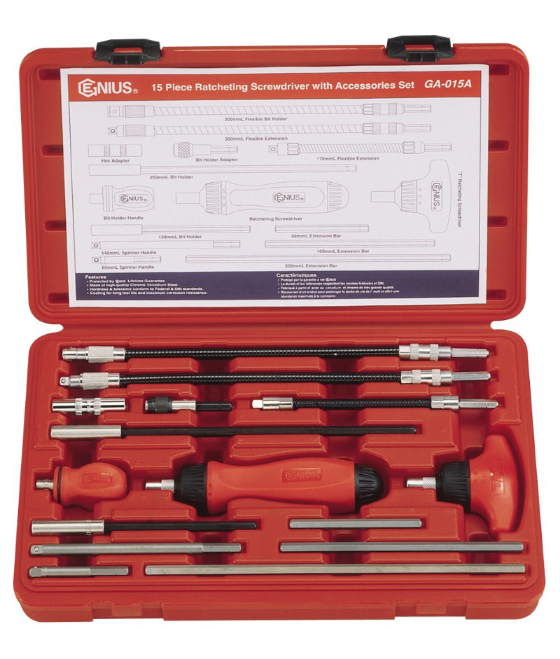 THandle Ratcheting Screwdriver with Quick Release 72mmL Genius