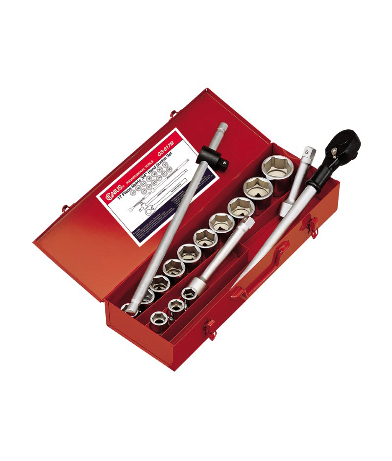 17 Piece 3/4" Dr. Metric Hand Socket Set Genius