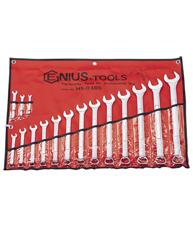 16 Piece SAE Combination Wrench Set Genius