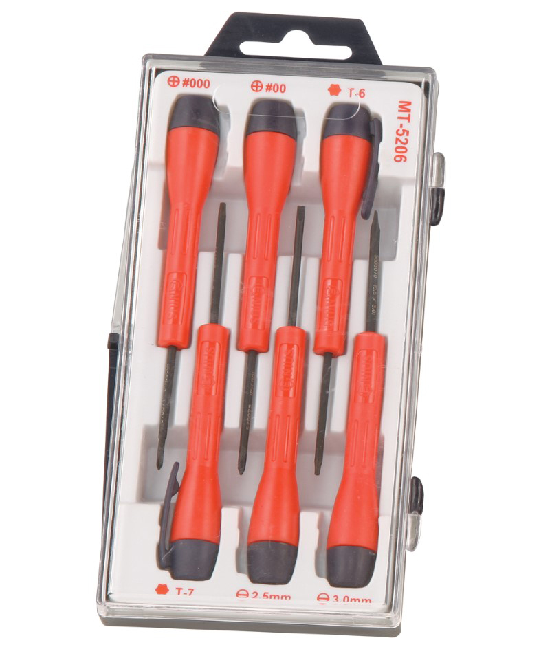 6 Piece Slotted, Philips & Star Micro-Tech Screwdriver Set