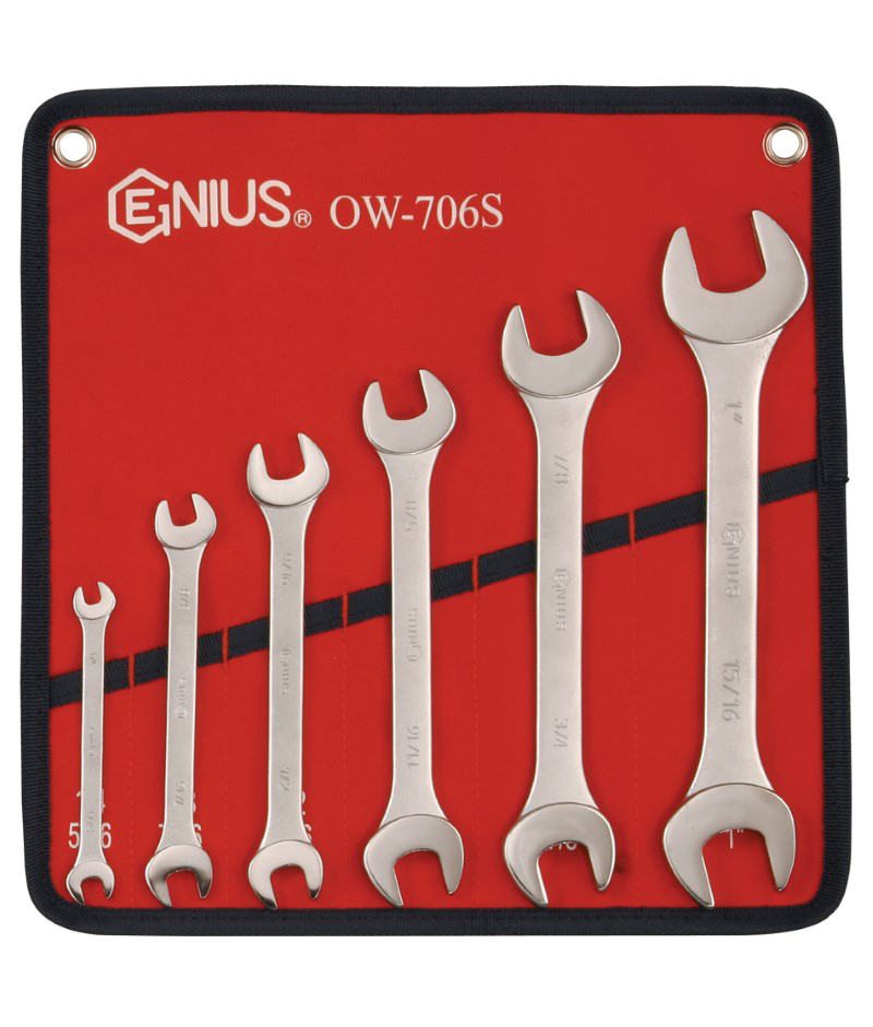 6 Piece SAE Open End Wrench Set
