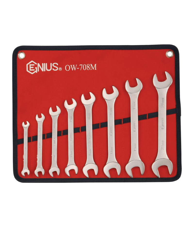 8 Piece Metric Open End Wrench Set