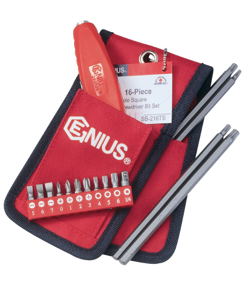 16 Piece Triple Square Screwdriver Bit Set Genius