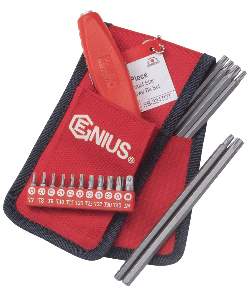 24 Piece Tamperproof Star Screwdriver Bit Set Genius