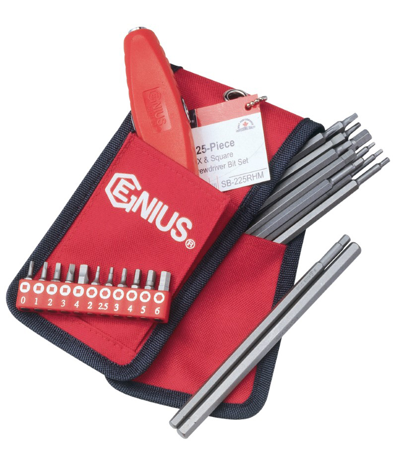 25 Piece Hex & Square Screwdriver Bit Set Genius