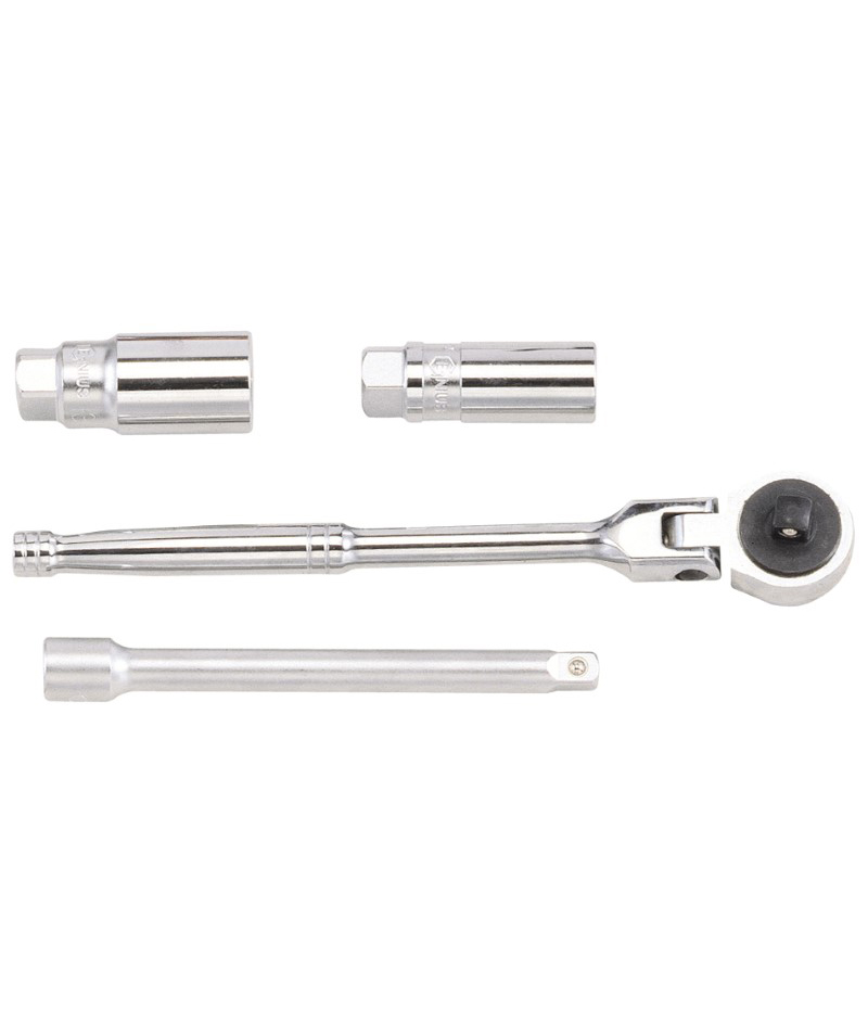 4 Piece 3/8" Dr.Spark Plug Socket Set Genius