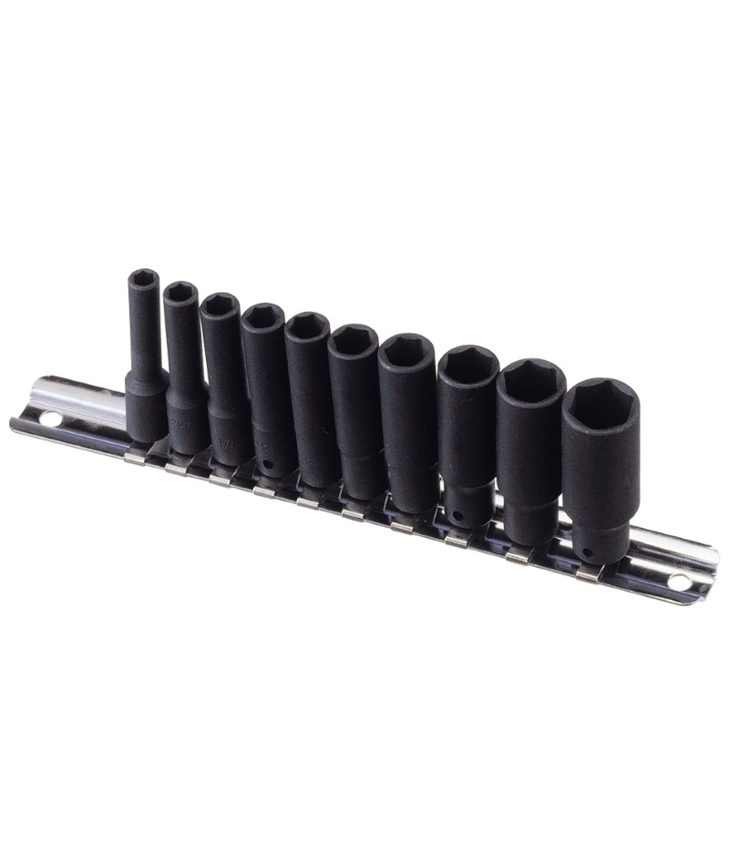10 Piece 1/4" Dr. SAE Deep Impact Socket Set CrV Genius