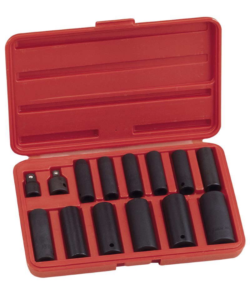 14 Piece 3/8" & 1/2" Dr. Metric Deep Impact Socket Set CrV Genius