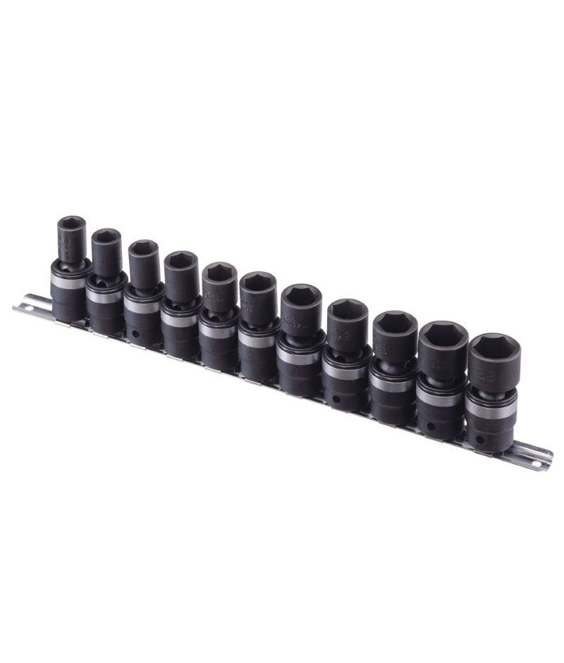 11 Piece 1/2" Dr. Metric Swivel Impact Socket Set CrV Genius