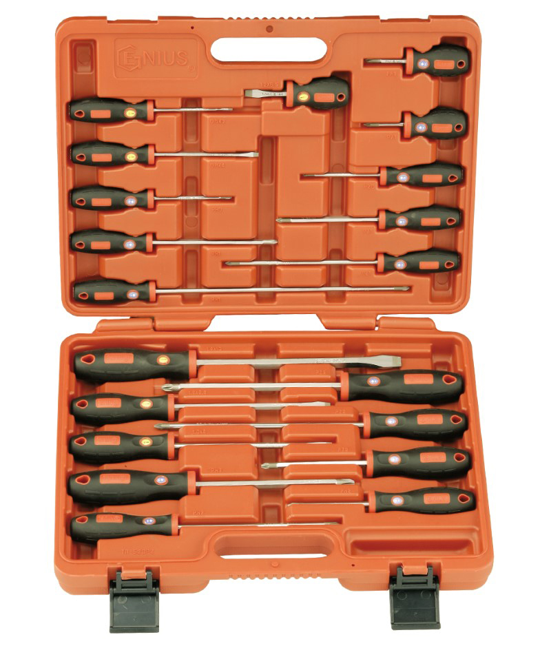 20 Piece Slotted, Philips & Posidriv Combination Screwdriver Set