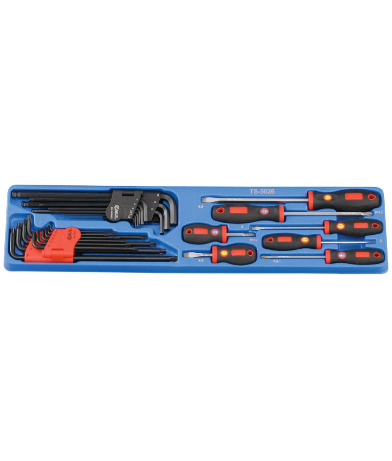 26 Piece Screwdriver & Key Wrench Set Genius