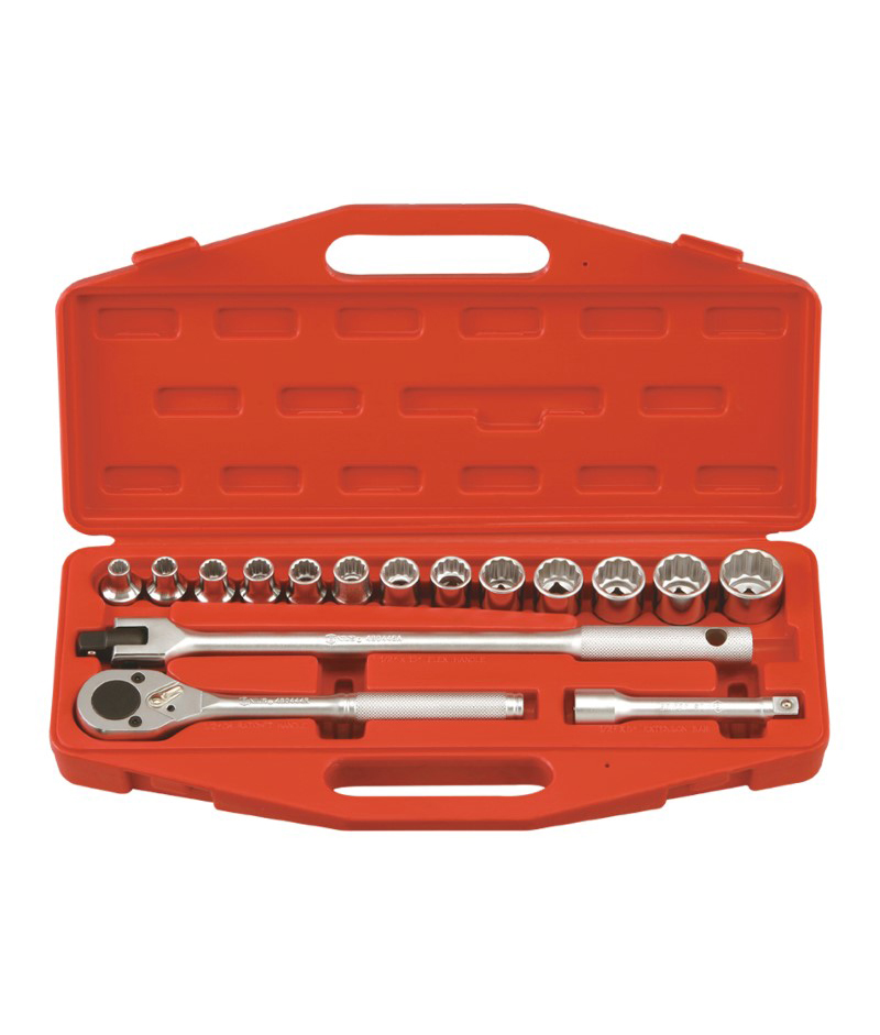 16 Piece 1/2" Dr. 12 pt. Metric Hand Socket Set Genius