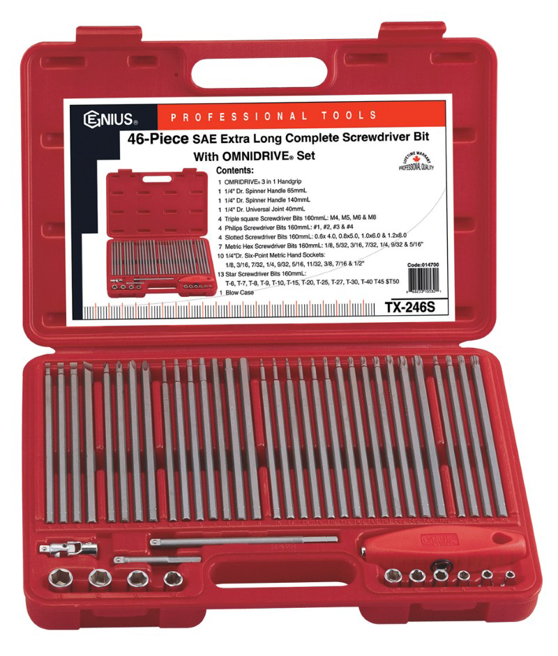 46 Piece SAE Extra Long Complete Screwdriver Bits with OMNIDRIVEÂ® Set